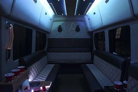 leather seating on a limo
