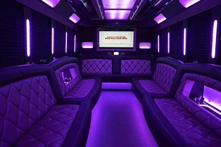 Leather seating on a limo